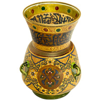 Antique French Islamic Glass Enamel Gilt Mamluk Revival Mosque Lamp Brocard 1880