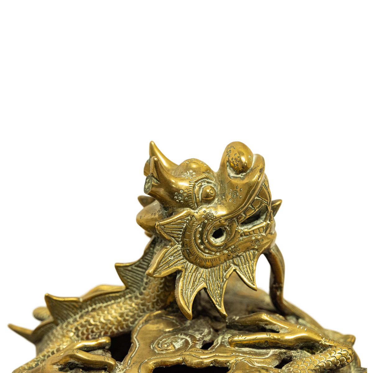 Antique Japanese Meiji Period Gilt Bronze Dragon Koro Censer incense Burner 1880