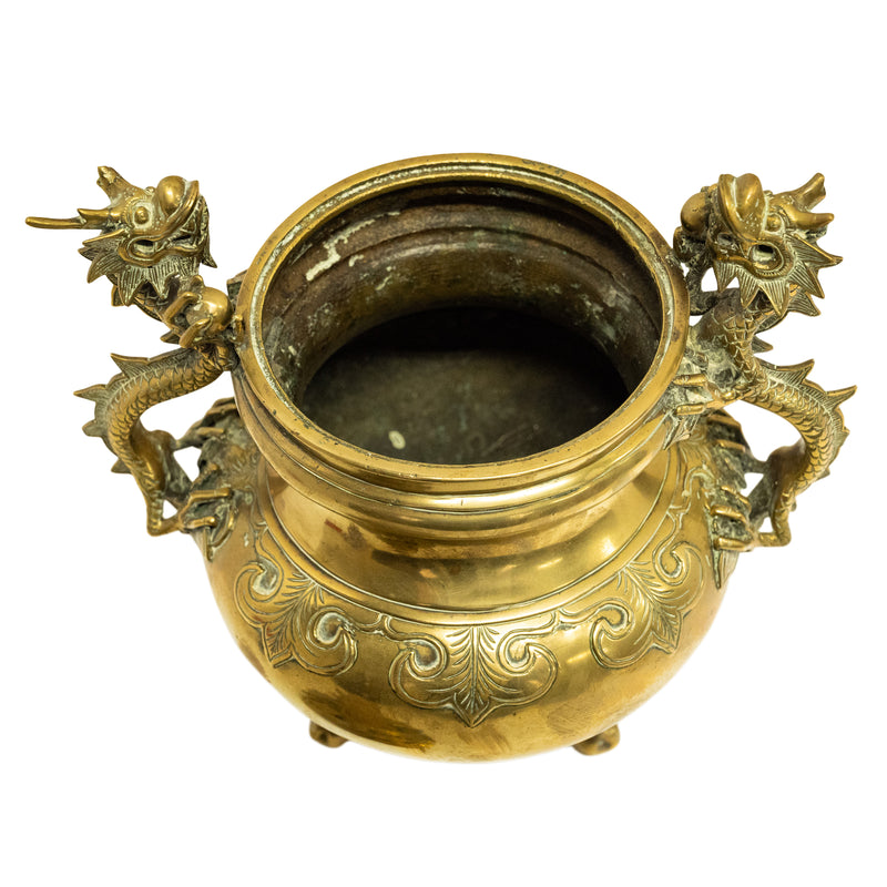 Antique Japanese Meiji Period Gilt Bronze Dragon Koro Censer incense Burner 1880