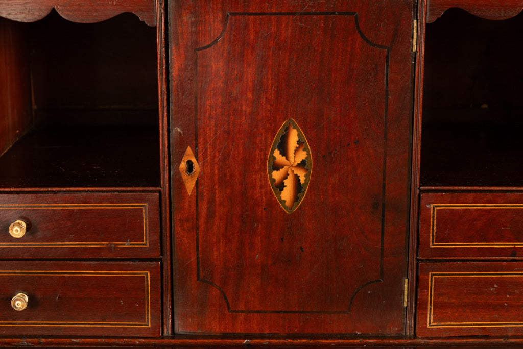 Fine Antique Georgian Mahogany Sheraton Inlaid Secretary Desk Bureau Chest 1780