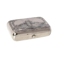 Antique Imperial Russian Engraved 84 Silver Niello Tobacco Case Box Moscow 1886