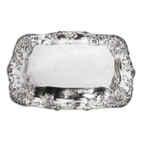 Large Antique Dominick & Haff Sterling Silver Repousse Chrysanthemum Pattern Tray New York 1901