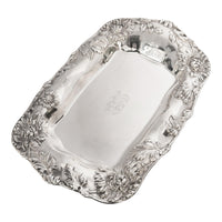 Large Antique Dominick & Haff Sterling Silver Repousse Chrysanthemum Pattern Tray New York 1901