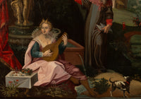 16th Century German Renaissance Allegorical Oil Painting Sexual Health Syphilis by Christoph Schwarz, Circa 1580