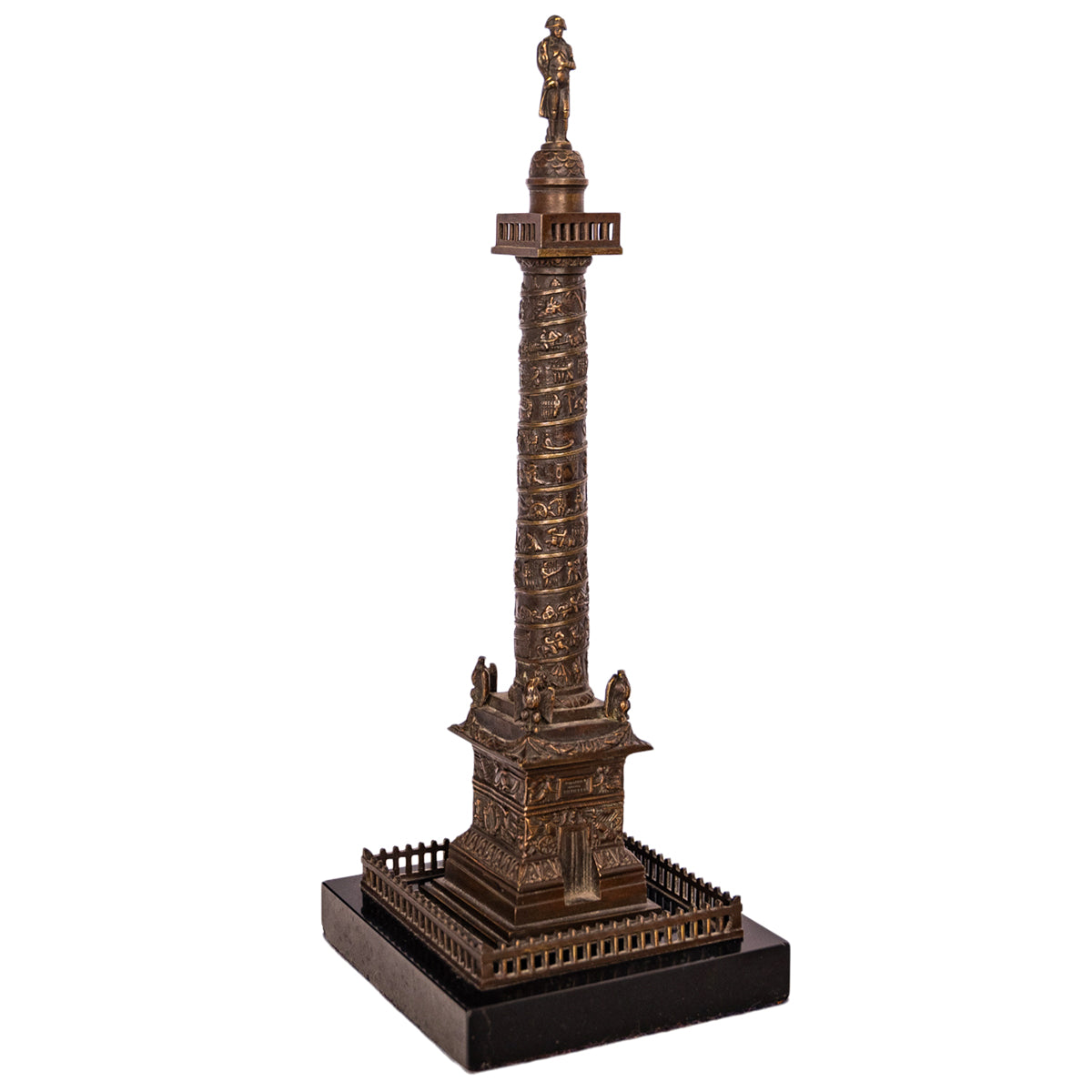 Antique French Grand Tour Bronze Statue Sculpture Napoleon Column