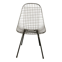 Set of Four Mid Century Modern Eames DKX Black Powder-Coated Wire Chairs, 1954