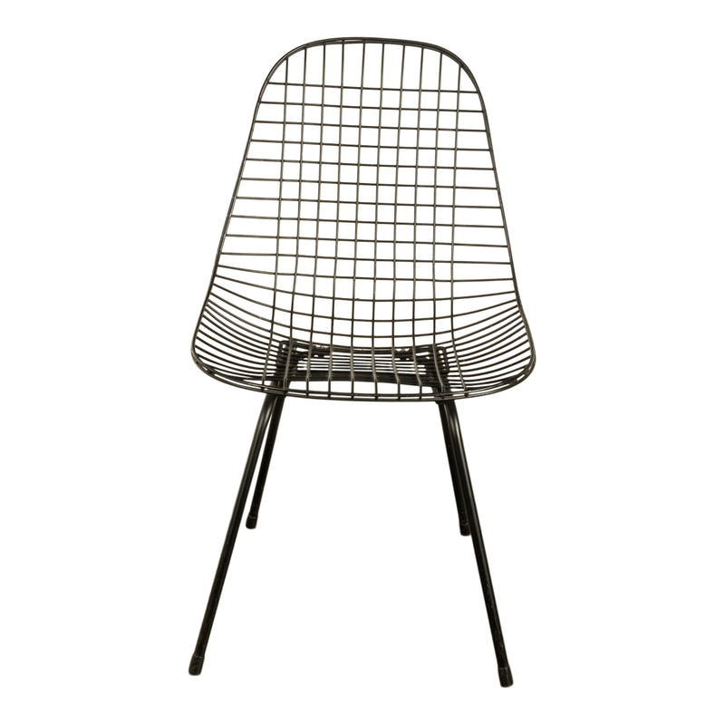 Set of Four Mid Century Modern Eames DKX Black Powder-Coated Wire Chairs, 1954