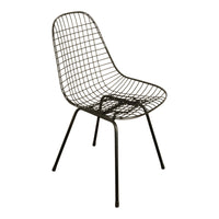 Set of Four Mid Century Modern Eames DKX Black Powder-Coated Wire Chairs, 1954