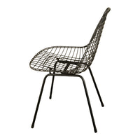Set of Four Mid Century Modern Eames DKX Black Powder-Coated Wire Chairs, 1954