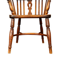 Set 4 Antique 19thC High-backed English Ash Elm Country Windsor Arm Chairs 1840