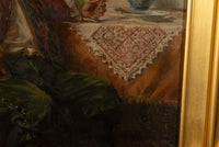 Antique German Genre Oil Painting Portrait Cavalier Drinking Wine by Albert Friedrich Schroder, 1899