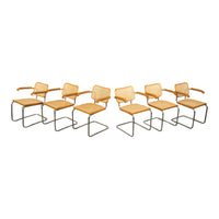 Set Six Marcel Breuer Mid Century Modern Cesca Chairs Knoll International 1973