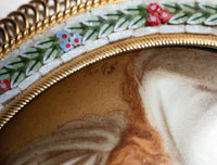 Antique Italian Micro Mosaic Miniature Portrait Painting Porcelain Guido Reni,1895