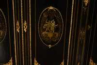 19th Century French Napoleon III Ormolu & Marble Ebonized Cabinet Sideboard 1860