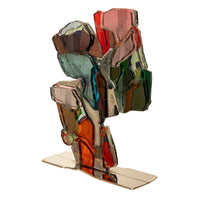 Pacific Northwest Oregon Abstract Modernist Laminated Glass Nickel Sculpture by Frederick Heidel