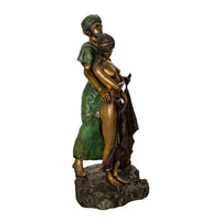 Franz Bergmann Orientalist Arab Slave Nude Group Cold Painted Bronze Signed 1910