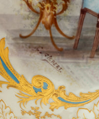 Pair Antique French Sevres Handpainted Gilded Ormolu Porcelain Urns signed 1890