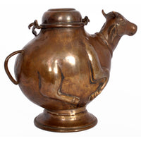 Antique 19th Century Indian Hindu Copper Sacred Nandi Bull Water Vessel 1800