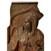 Antique French 19th Century Orientalist Arab Man Bronze Figure Sculpture Statue by Eugene Blot &  Anatole-Jean-Guillot 1880