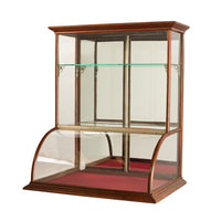 Antique American Mercantile Store Curved Glass Oak Counter Top Display Cabinet