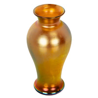 Antique American Art Nouveau Steuben Gold Aurene Glass Vase Signed New York 1910