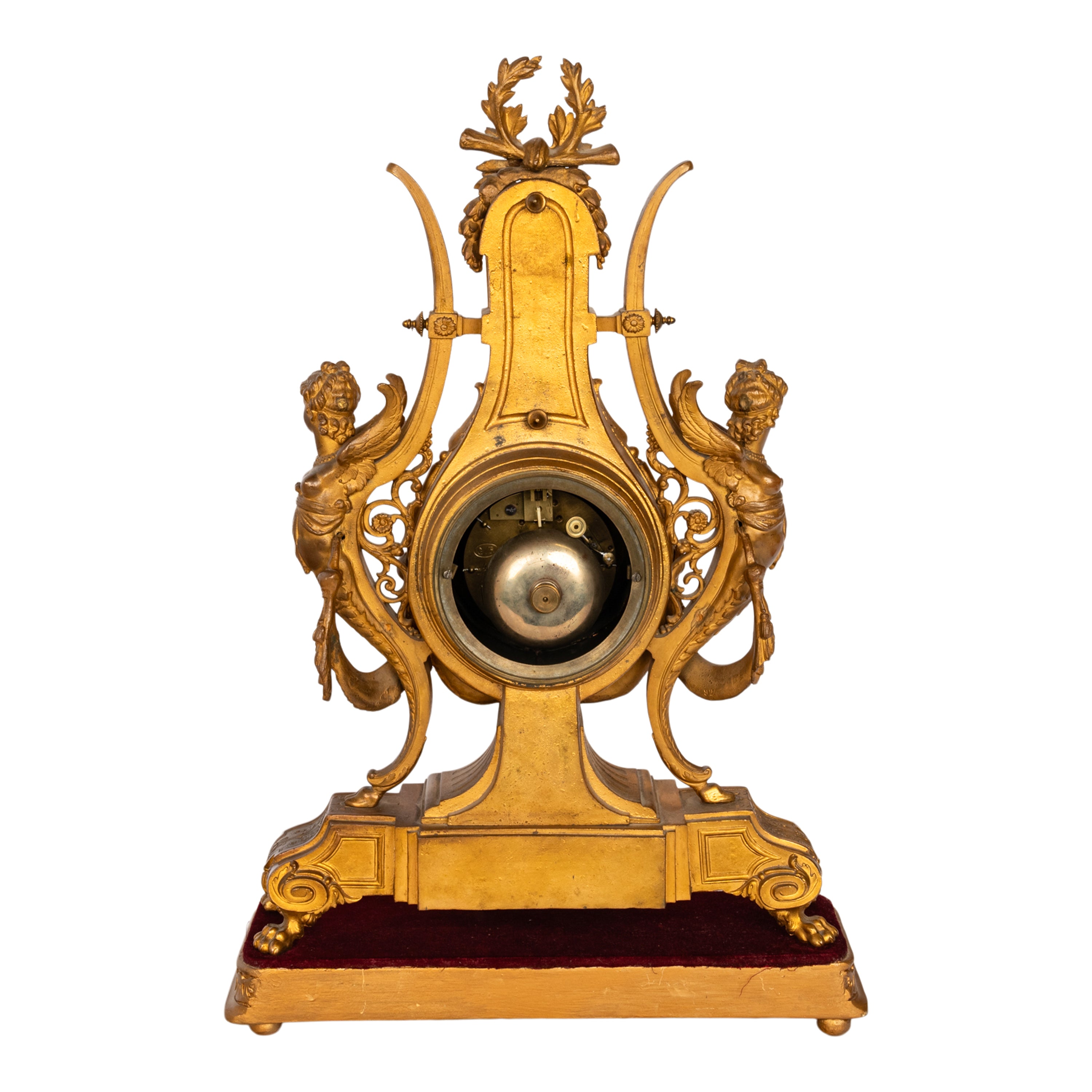 Antique French Gilt Bronze Porcelain 8 Day Japy Freres Mantel