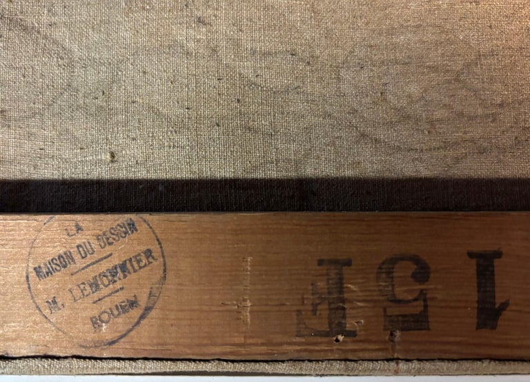 French Normandy School Post-Impressionist Oil on Canvas Still Life Flowers Fruit by Franck Innocent, 1941