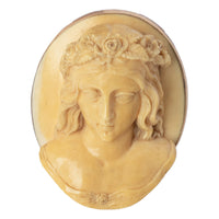 Antique 19th Century Ivory 14 k Gold Pre-Raphaelite Cameo Brooch Pendant 1870