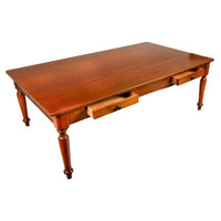 Antique Monumental 19th Century Mahogany Library Conference Dining Table 1860