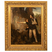 Pair French Franco-Prussian Historical Military War Propaganda Oil Paintings by Charles Louis Muller, 1870
