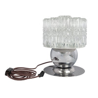 Italian Mid Century Modern Chrome Glass Table Lamp Sciolari Venini Murano 1960