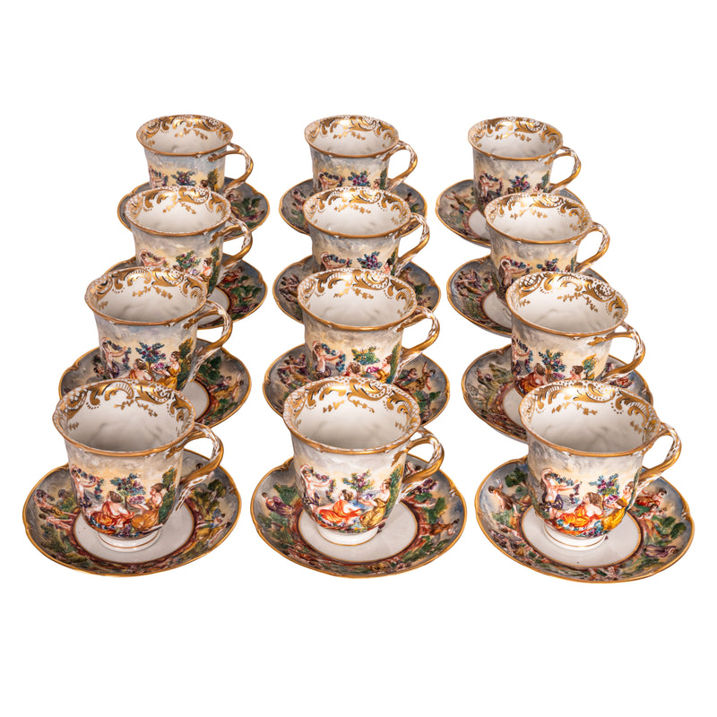 Antique Naples Porcelain 215 Piece Dinner & Tea Service Napoleon Au Roi de Rome