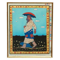 Native American Kiowa/Caddo Peoples Woodcut in Colors "New Indian Art" Pop Art