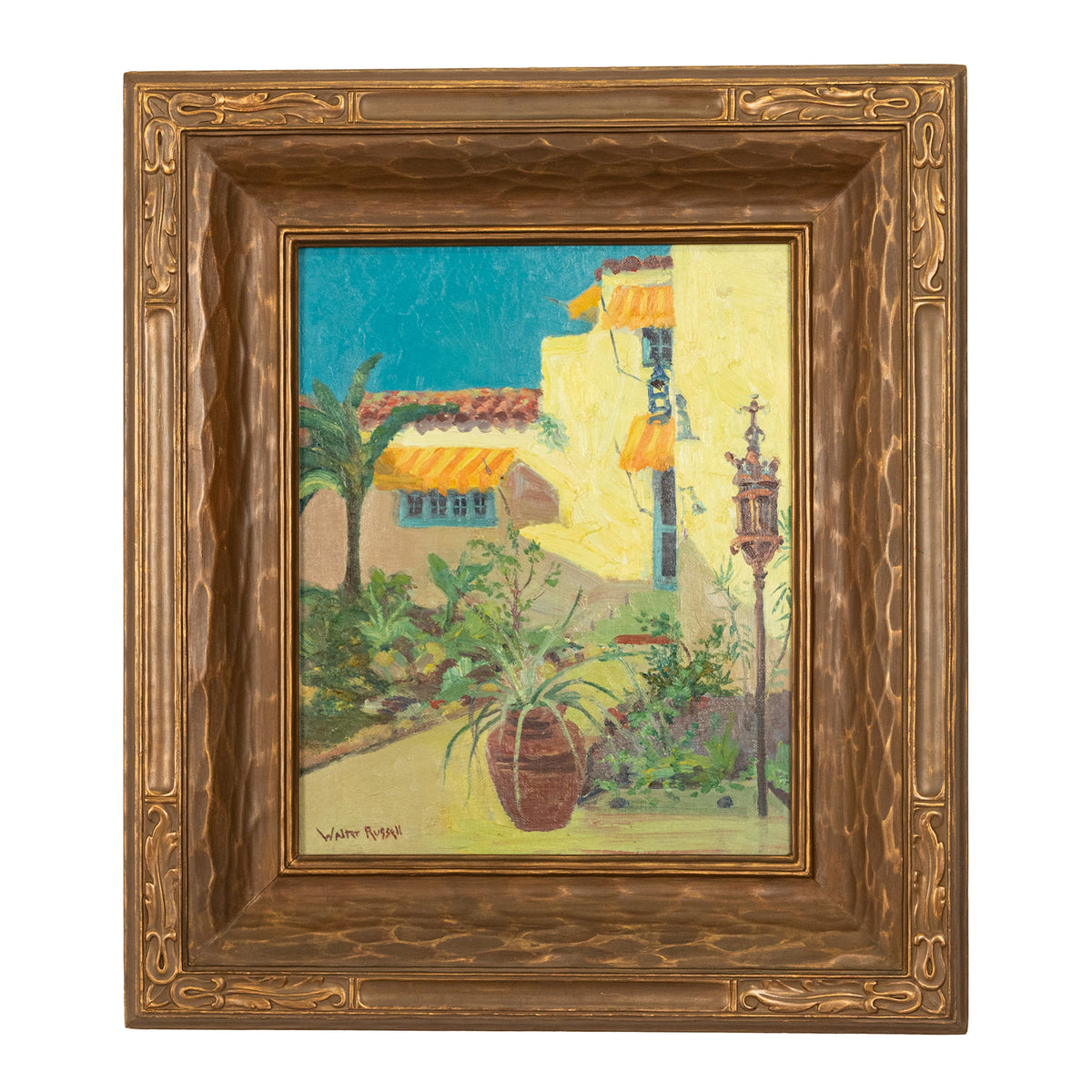 Antique American Impressionist Oil Painting Coral Gables Miami Florida Walter Bowman Russell