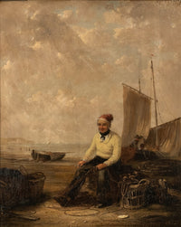 Antique Irish Oil Canvas Fishing Maritime Painting William P Rogers Dublin 1870
