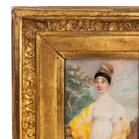 Antique Georgian Regency Period Miniature Painting Portrait of a Lady 1810