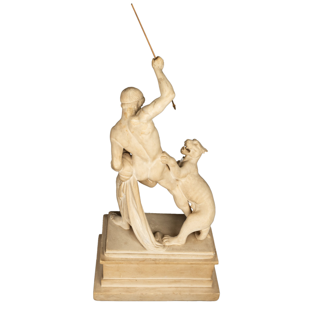 "Panther Hunter" Danish Sculpture Neoclassical Statue Jens Adolph Jerichau 1846