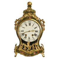 Antique 18th Century French Louis XV Painted & Ormolu Vernis Martin Cartel Clock 1750