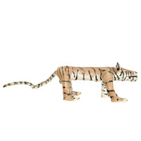 African American Folk Art Hand-Carved Wooden Hand-Painted Tiger Sculpture by Isaac Smith, 1980