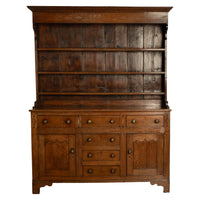 Antique 18th Century Georgian Oak Inlaid Welsh Dresser Plate Rack Sideboard 1780