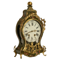 Antique 18th Century French Louis XV Painted & Ormolu Vernis Martin Cartel Clock 1750