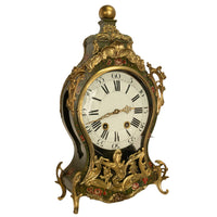 Antique 18th Century French Louis XV Painted & Ormolu Vernis Martin Cartel Clock 1750