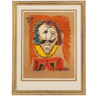 Original Colored Cubist Imaginary Portrait Signed Numbered by Pablo Picasso, 1969 with Marcel Salinas Letter