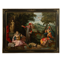 16th Century German Renaissance Allegorical Oil Painting Sexual Health Syphilis by Christoph Schwarz, Circa 1580
