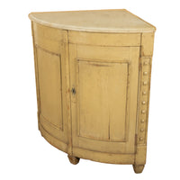 Antique 18thC Swedish Painted Gustavian Marble Top Corner Cupboard Cabinet 1780