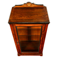 Antique 19th C Inlaid Rosewood Sheet Music Cabinet Display Cabinet Vitrine 1870
