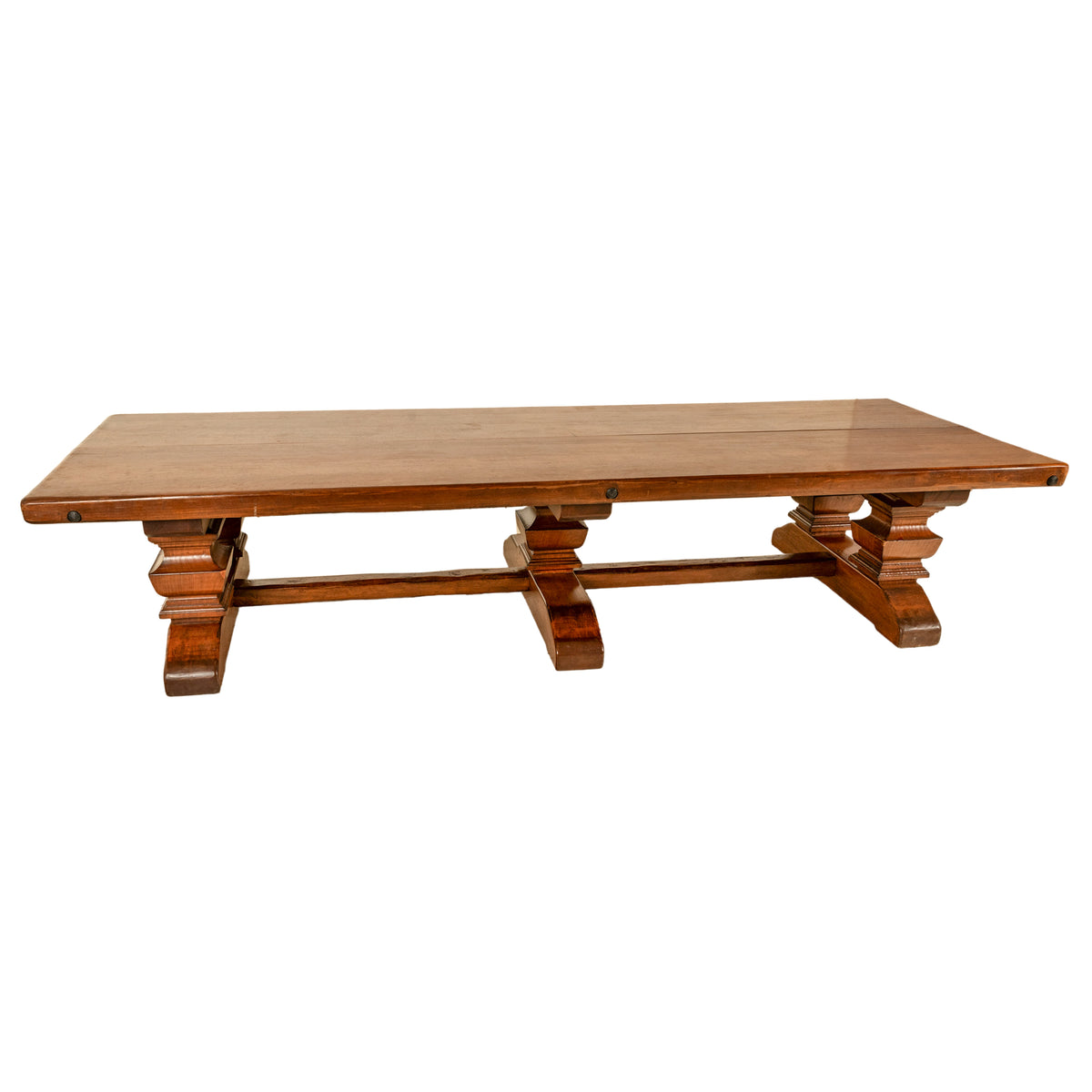 Antique 19th Century Monumental Italian Walnut Refectory Dining Table Circa 1820, Seats 16+