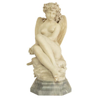 Antique Large Italian Grand Tour Carrara Marble Carved Statue Sculpture "Psyche" by Oreste Ferrari, 1880