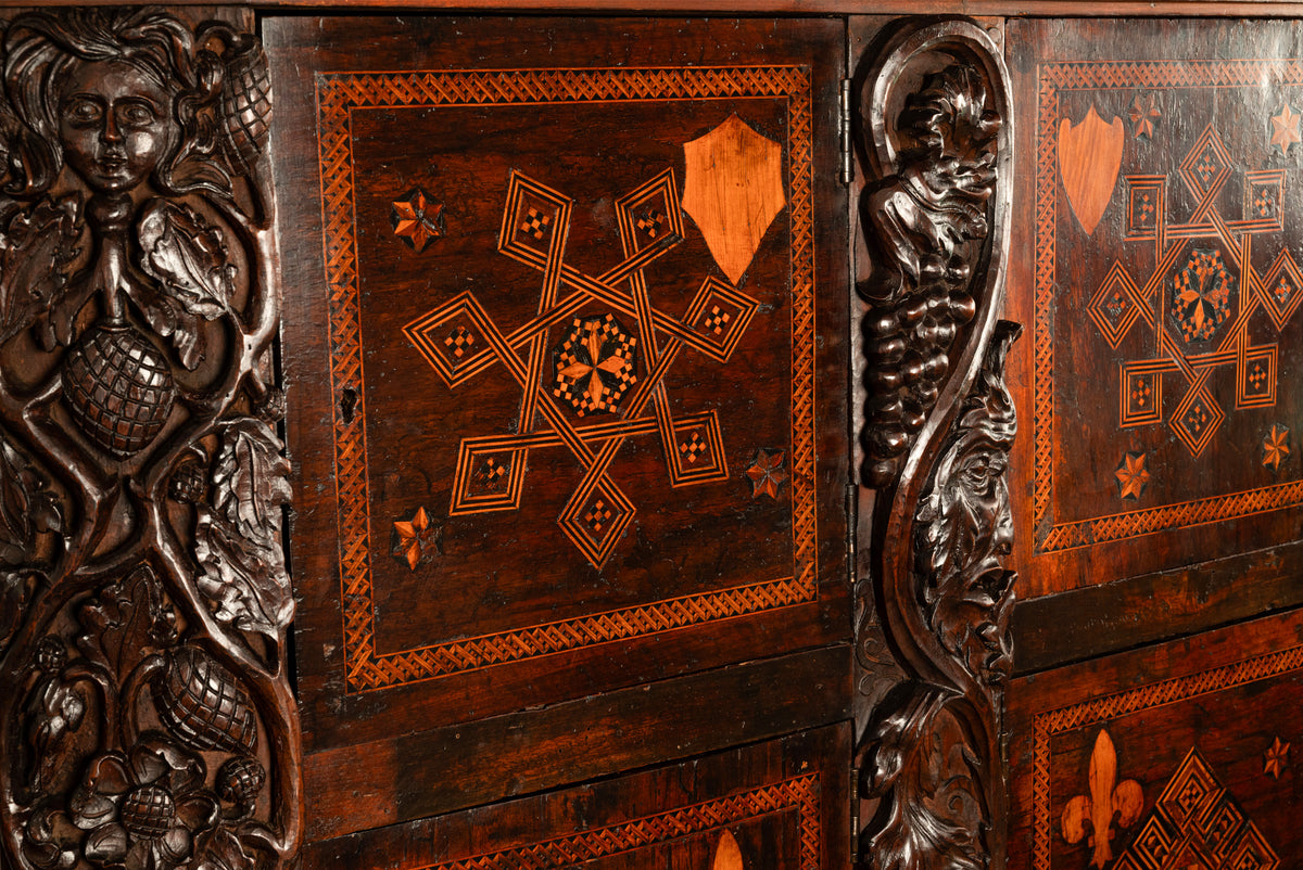 Antique Flemish / Dutch Walnut Marquetry Royal Manuscript Cabinet, circa 1680