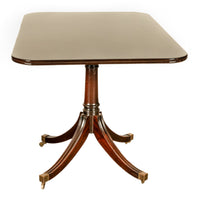 Antique Tilt Top Georgian Regency Mahogany Pedestal Breakfast Dining Table 1810